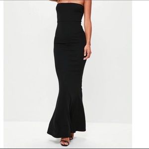 Missguided Strapless Black Gown
